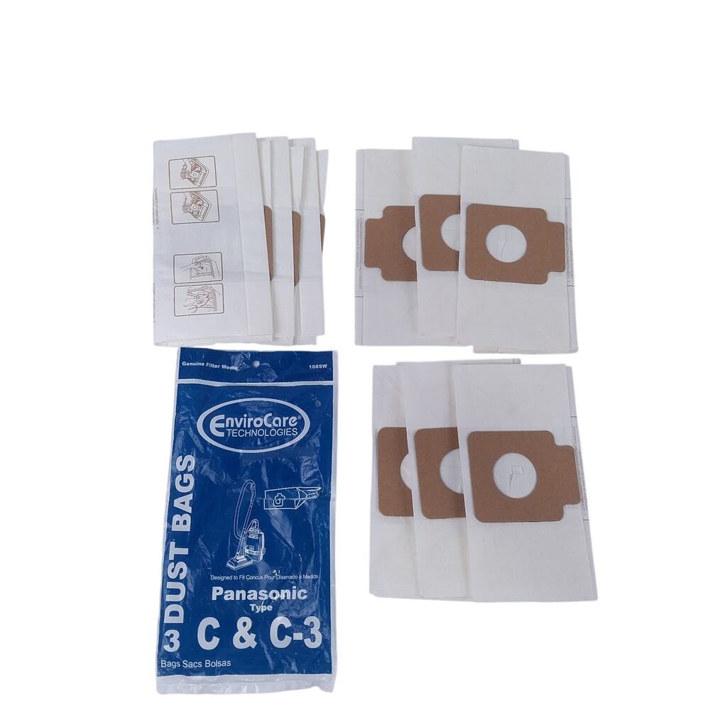 9 Pack EnviroCare Replacement Vacuum Bags Fit Panasonic Type C & C-3 Canisters